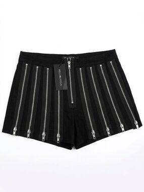 Hellacious Black Zipper Detail Shorts